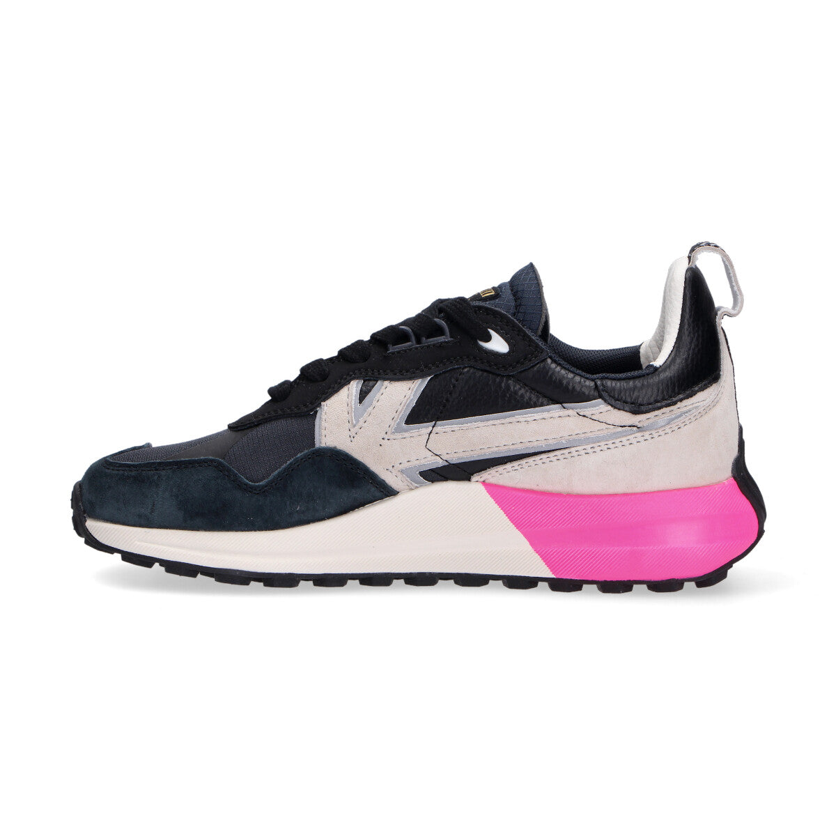 kaotiko sneaker in camoscio blu e fucsia