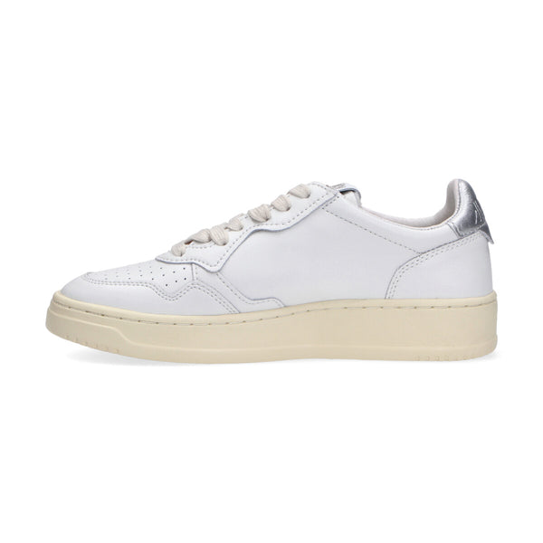 Autry Sneaker Medalist low in pelle bianco argento