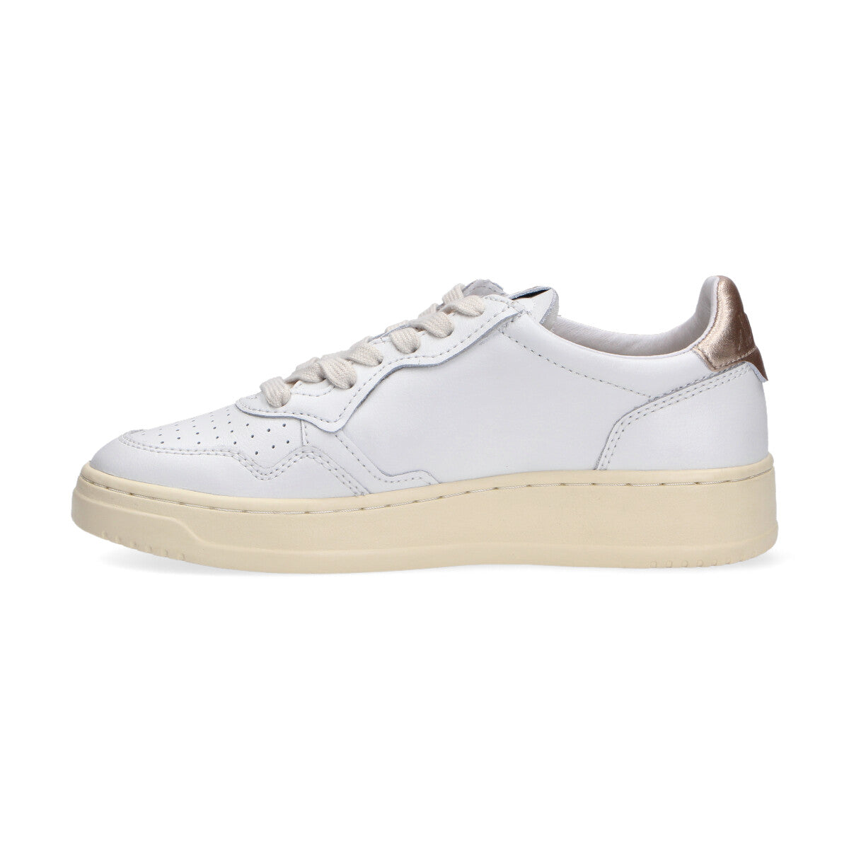 Autry Sneaker Medalist low in pelle bianco oro