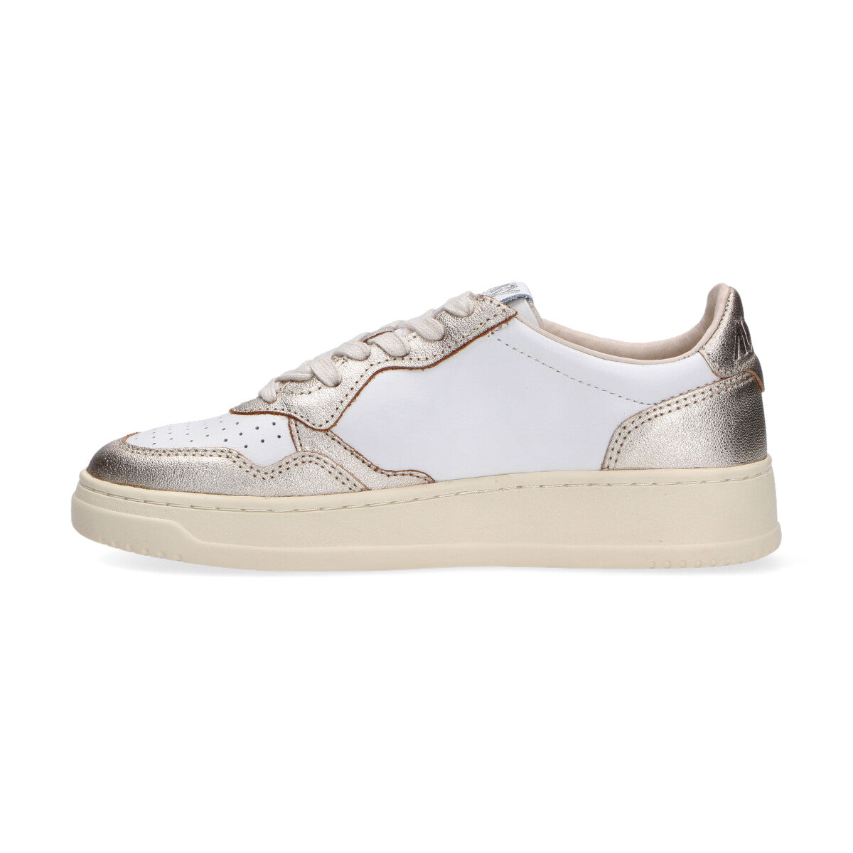 Autry Sneaker Medalist low in pelle bianco oro