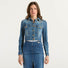 Elisabetta Franchi giubbotto cropped in denim