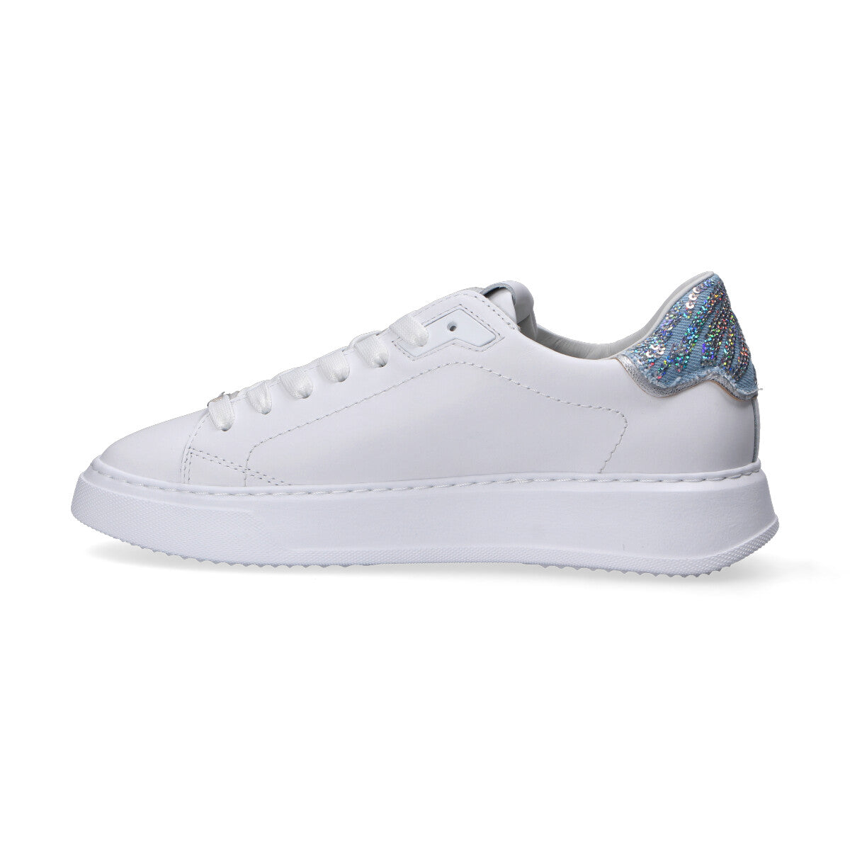 Philippe Model sneaker Temple denim paillettes