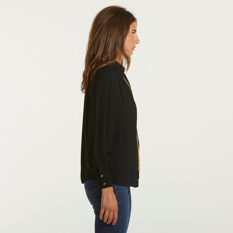 Elisabetta Franchi blusa in georgette con charms