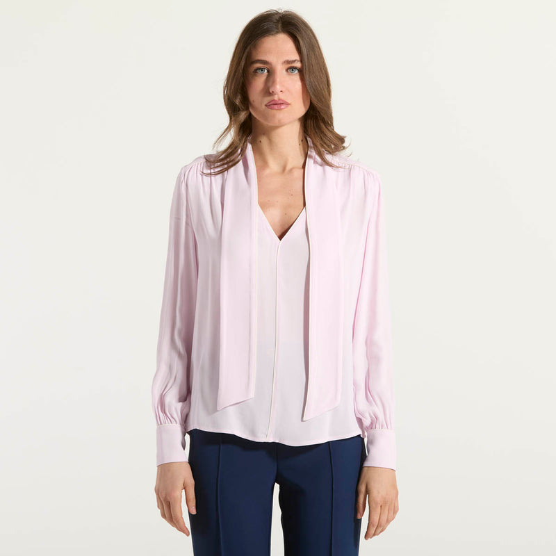 Elisabetta Franchi camicia in georgette rosa