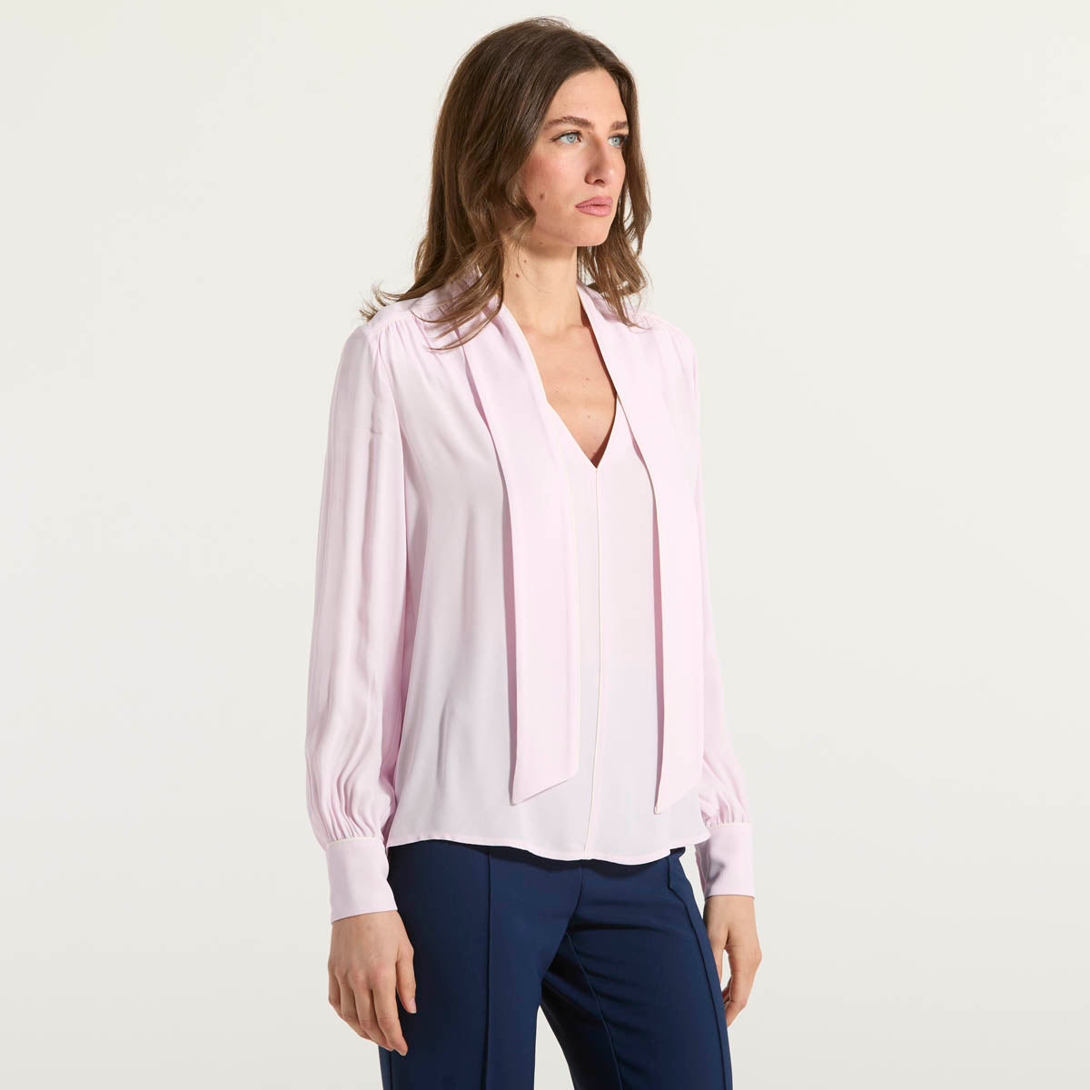 Elisabetta Franchi camicia in georgette rosa