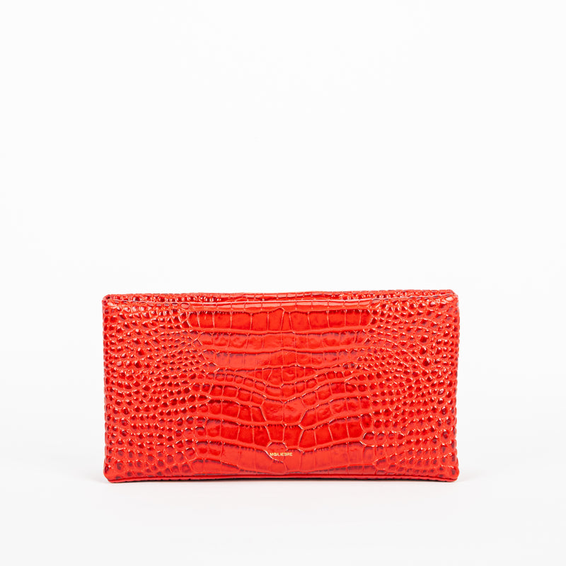 Mouliebre pochette in cocco stampato rossa