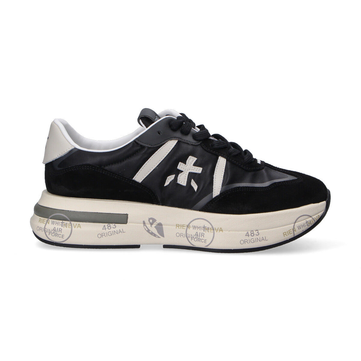 Premiata sneaker Cassie nera bianca