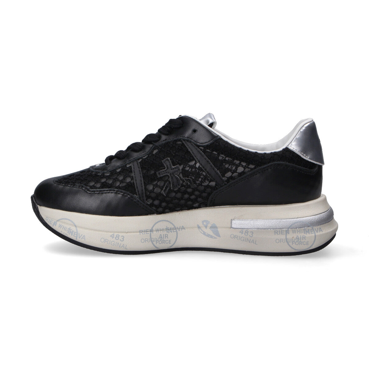 Premiata sneaker Cassie ricamata nera