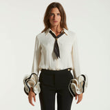 Elisabetta Franchi camicia in georgette con ruches