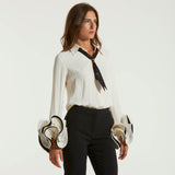 Elisabetta Franchi camicia in georgette con ruches