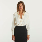 Elisabetta Franchi camicia body bianca