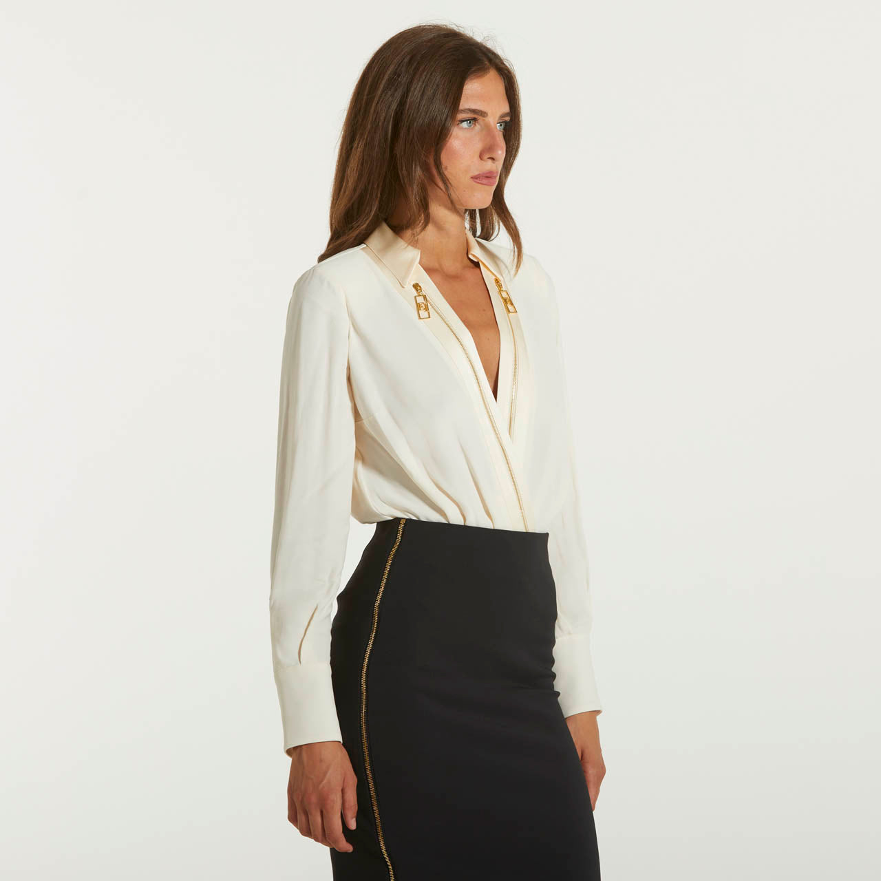 Elisabetta Franchi camicia body bianca