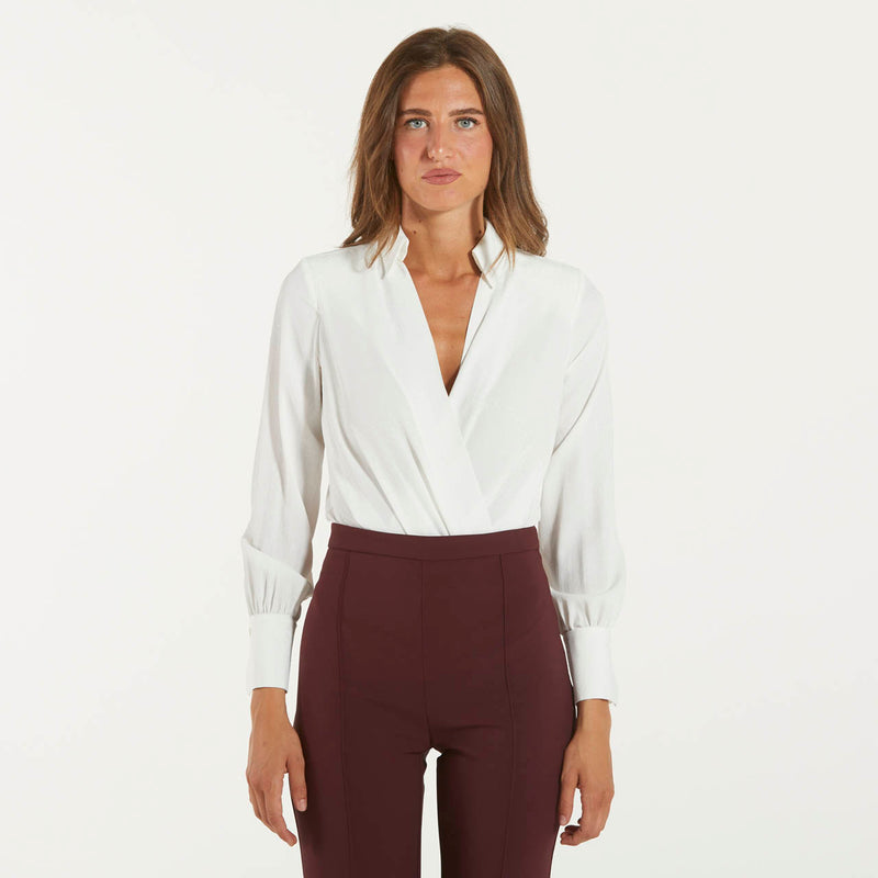 Elisabetta Franchi camicia body in georgette