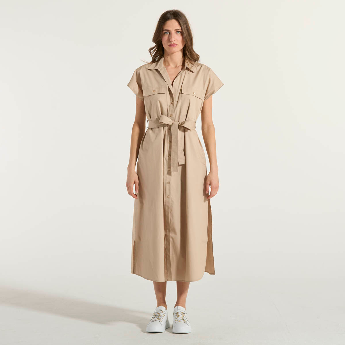 Dondup chemisier in popeline di cotone beige