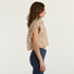 Dondup camicia crop in popeline di cotone beige