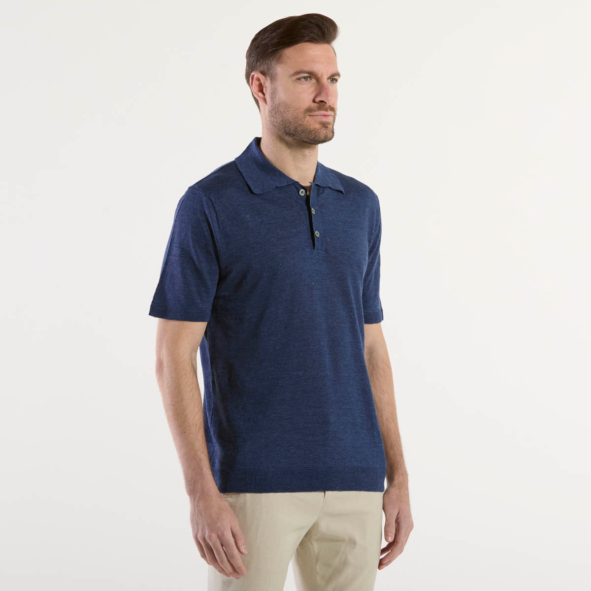 Daniele Fiesoli polo in tessuto blu