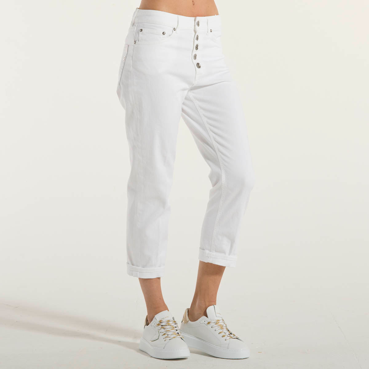 Dondup jeans koons gioiello in tessuto bianco