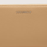 Coccinelle portafoglio metallic soft beige