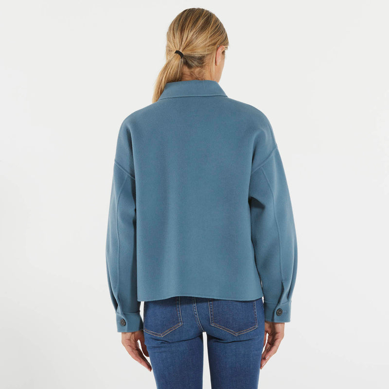 Max Mara giacca camicia blu avio