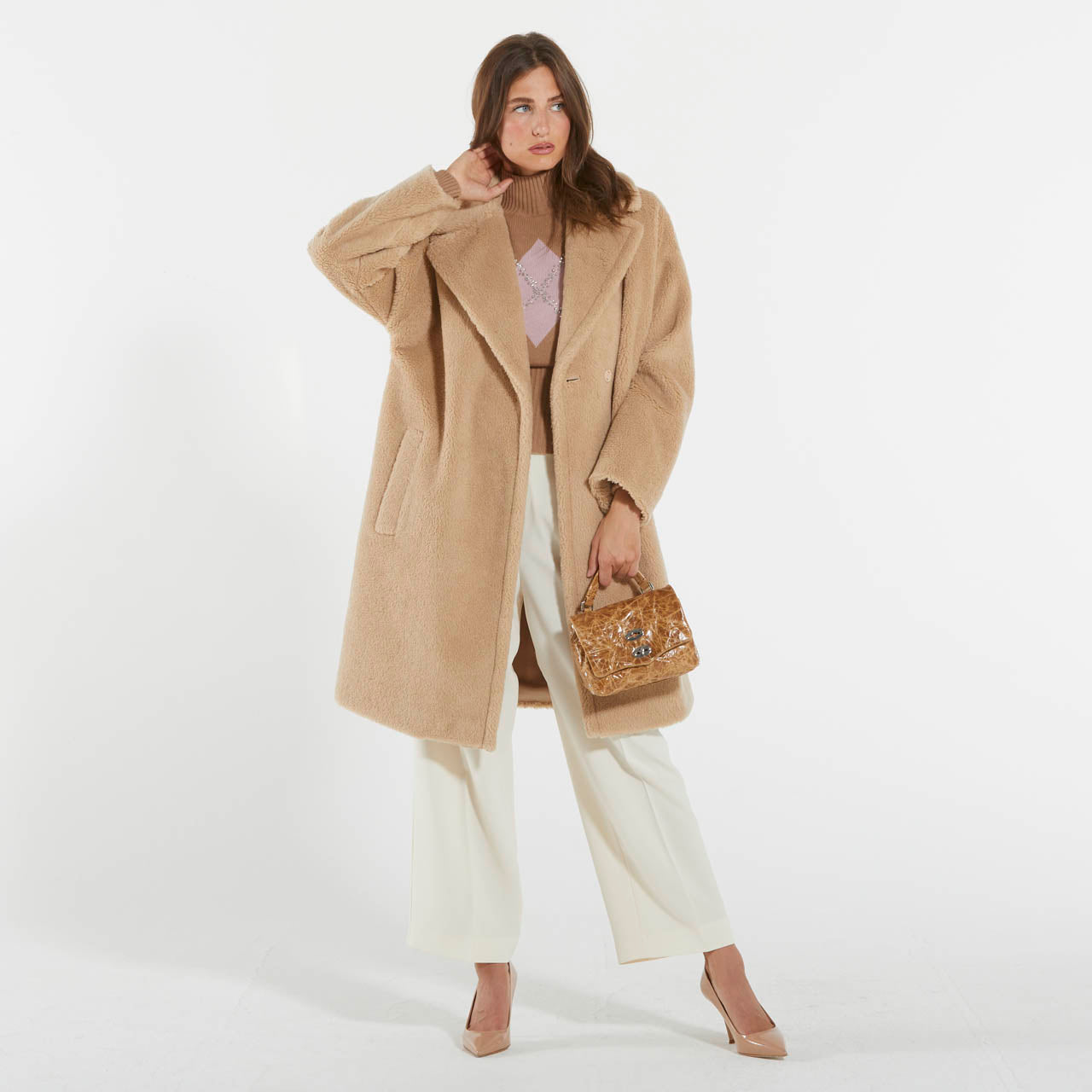 Max Mara cappotto color sabbia in lana