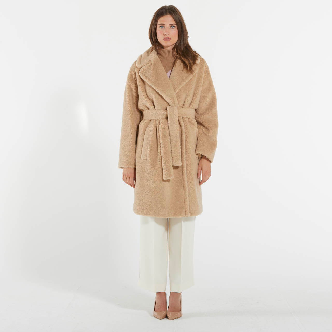 Max Mara cappotto color sabbia in lana