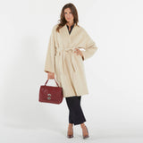 Max Mara cappotto a vestaglia in lana beige