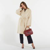 Max Mara cappotto a vestaglia in lana beige