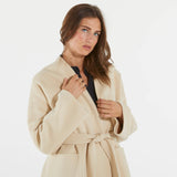 Max Mara cappotto a vestaglia in lana beige