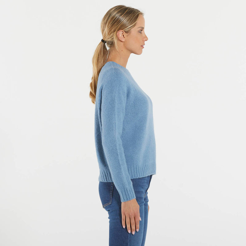 Max Mara maglia azzurra in alpaca e cotone