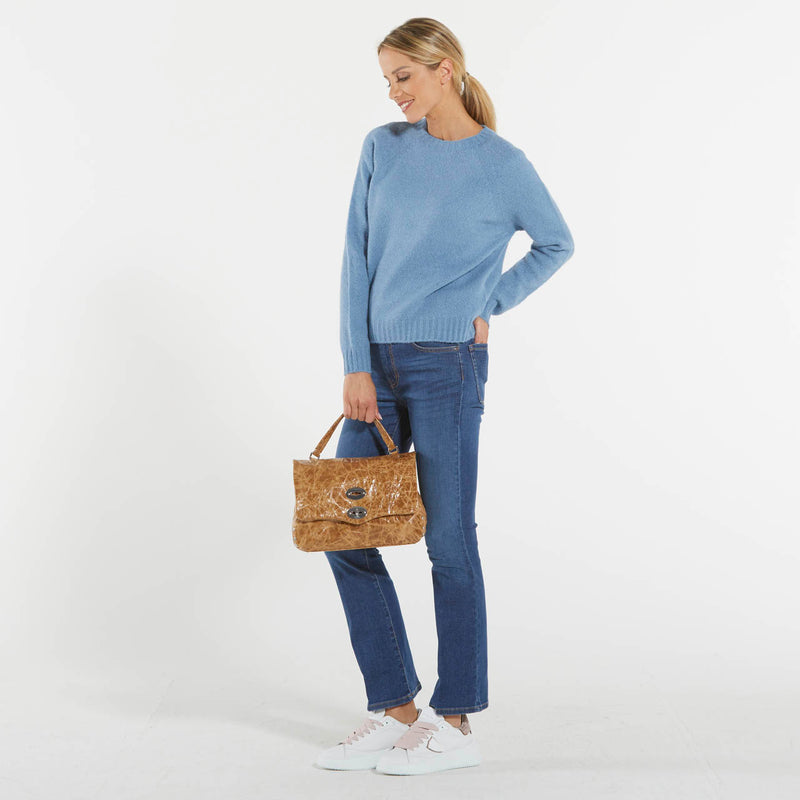 Max Mara maglia azzurra in alpaca e cotone