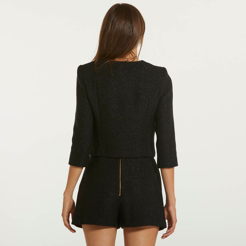 Elisabetta Franchi giacca cropped in tweed