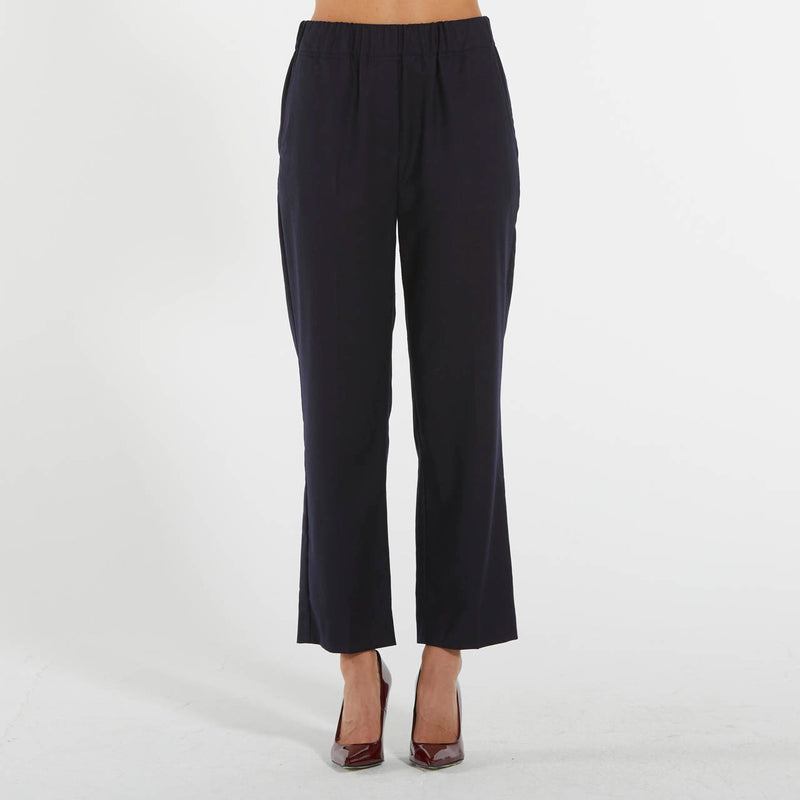 Max Mara pantalone comodo in flanella blu