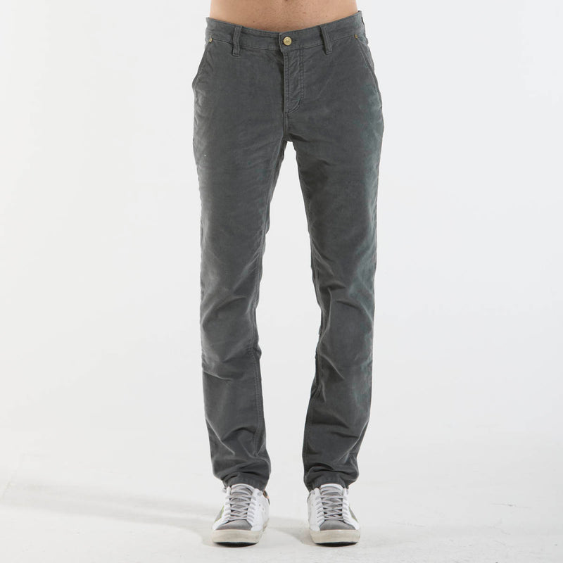 Jeckerson pantalone in velluto grigio