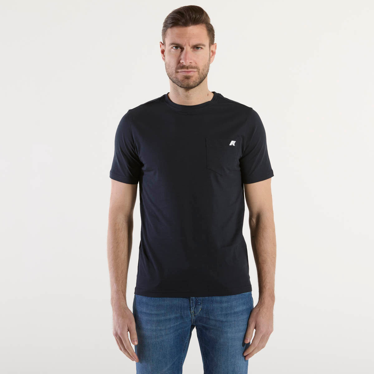 K-Way t-shirt girocollo in tessuto blu