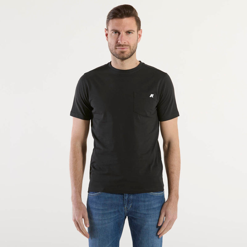 K-Way t-shirt girocollo in tessuto nero