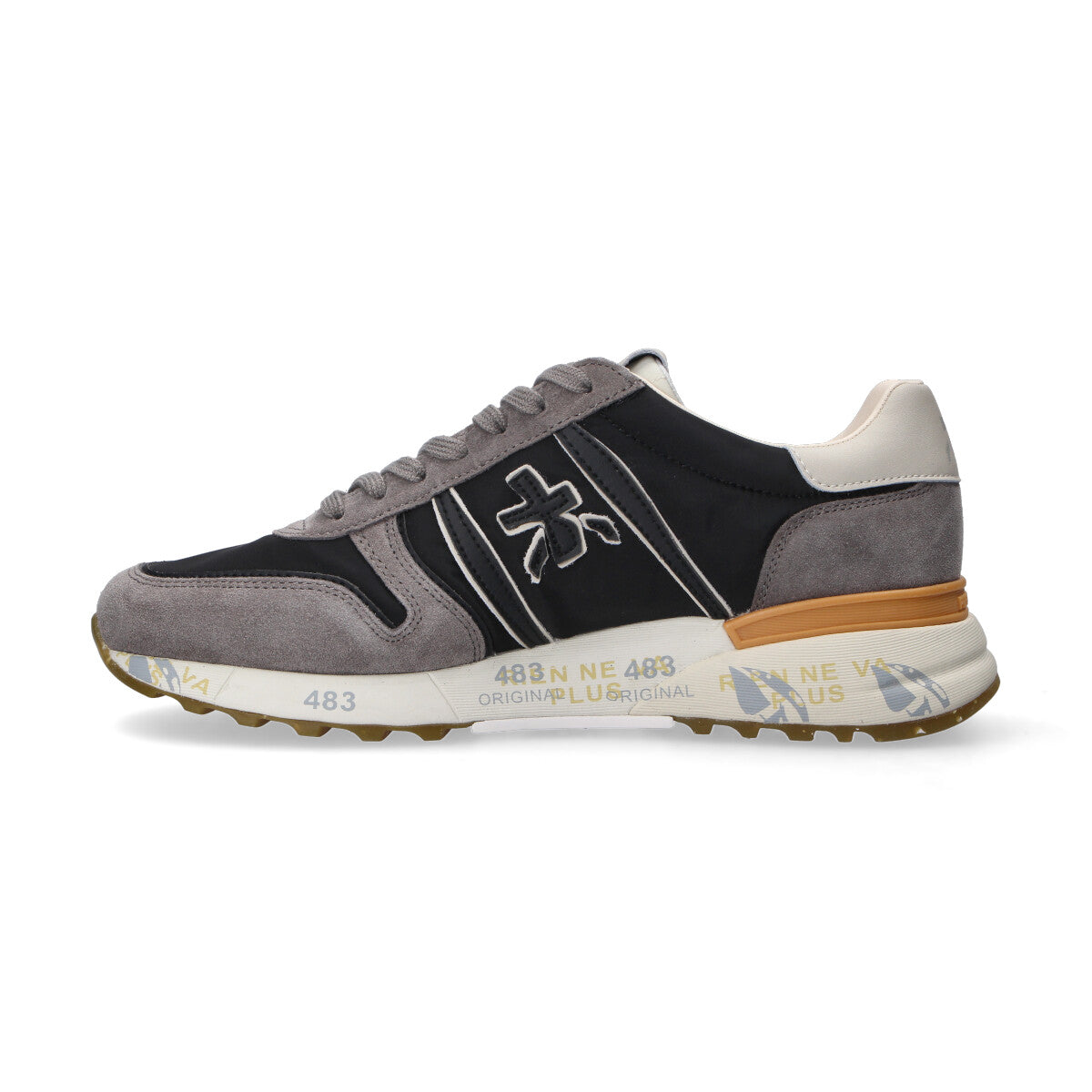 Premiata sneaker Lander nero tortora