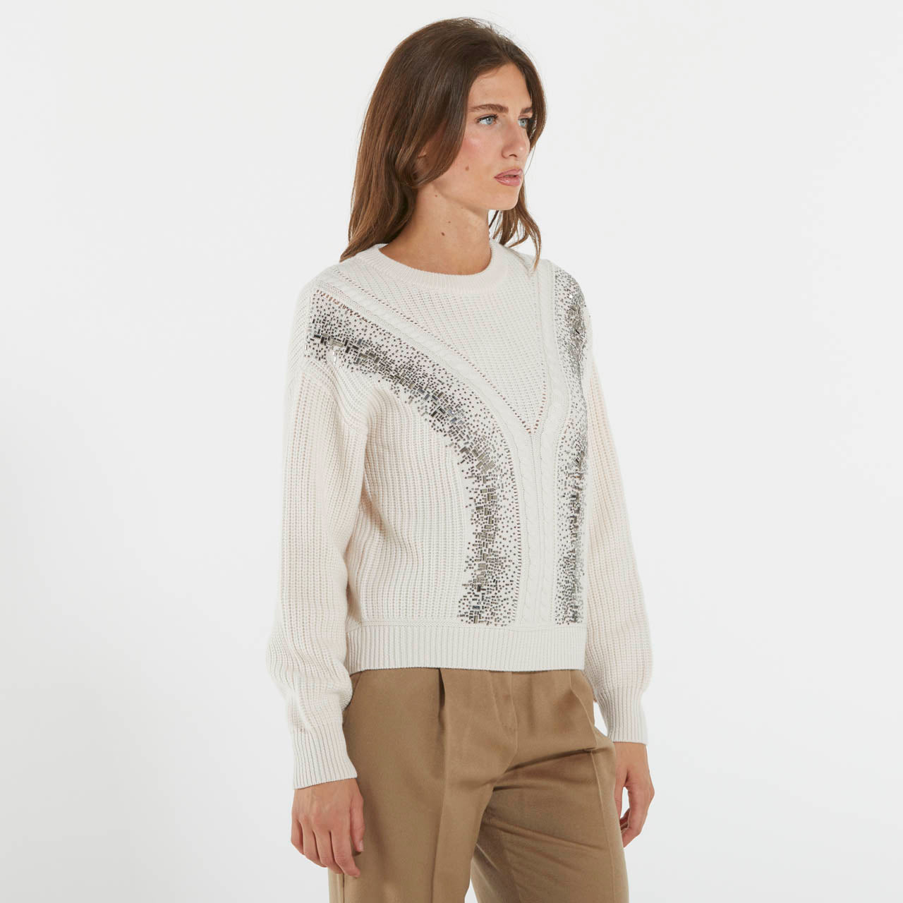 Max Mara pullover in lana a coste