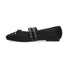 Loafer ballerine in pelle intrecciata nera