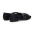 Loafer ballerine in pelle intrecciata nera