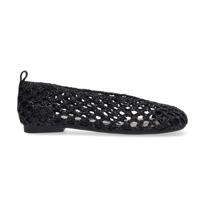 Ballerina intrecciata Loafer pelle nera