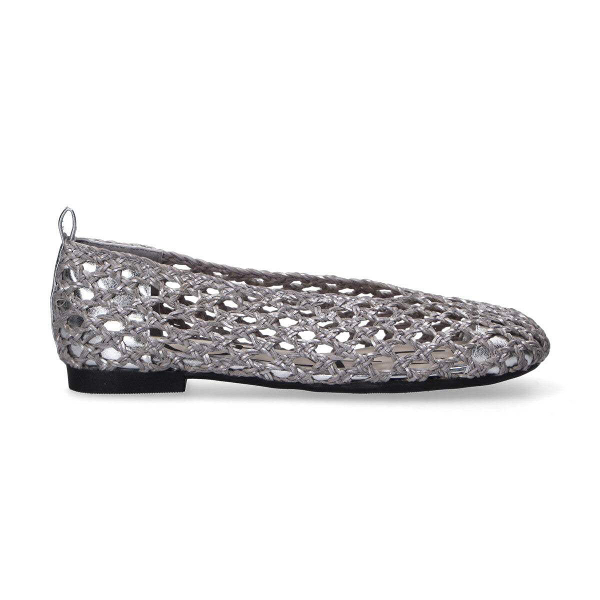 Ballerina Loafer Intrecciata pelle argento