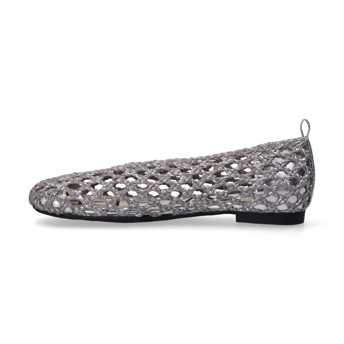 Ballerina Loafer Intrecciata pelle argento