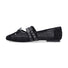 Ballerina Loafer Intrecciata nylon nero con strass