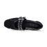 Ballerina Loafer Intrecciata nylon nero con strass