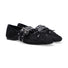 Ballerina Loafer Intrecciata nylon nero con strass