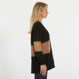 Solotre cardigan nero e cammello