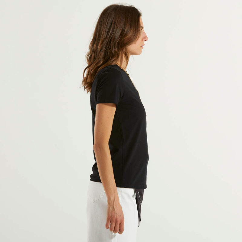 Elisabetta Franchi t-shirt con cut-out e collana