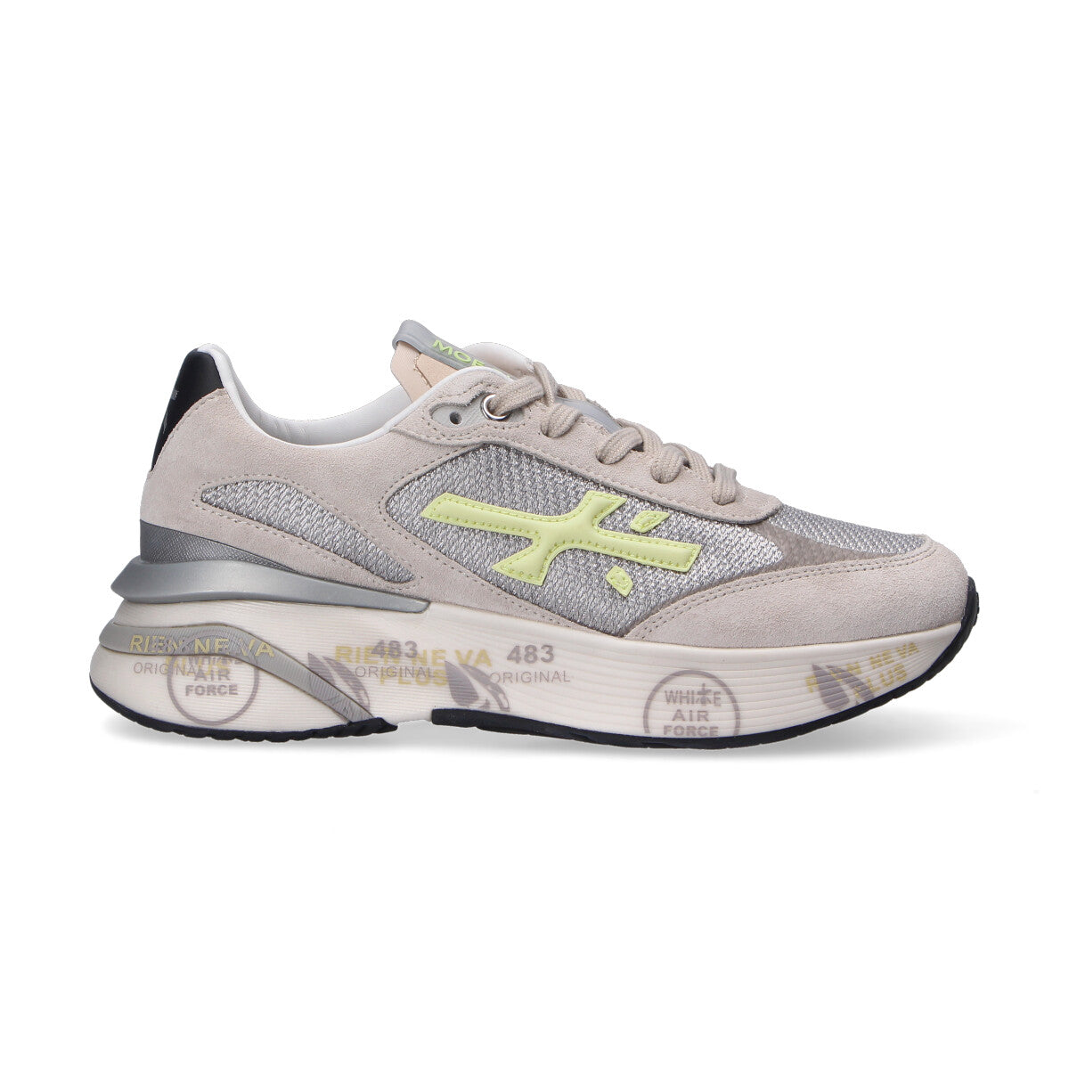 Premiata sneaker modello Moerund grigia gialla