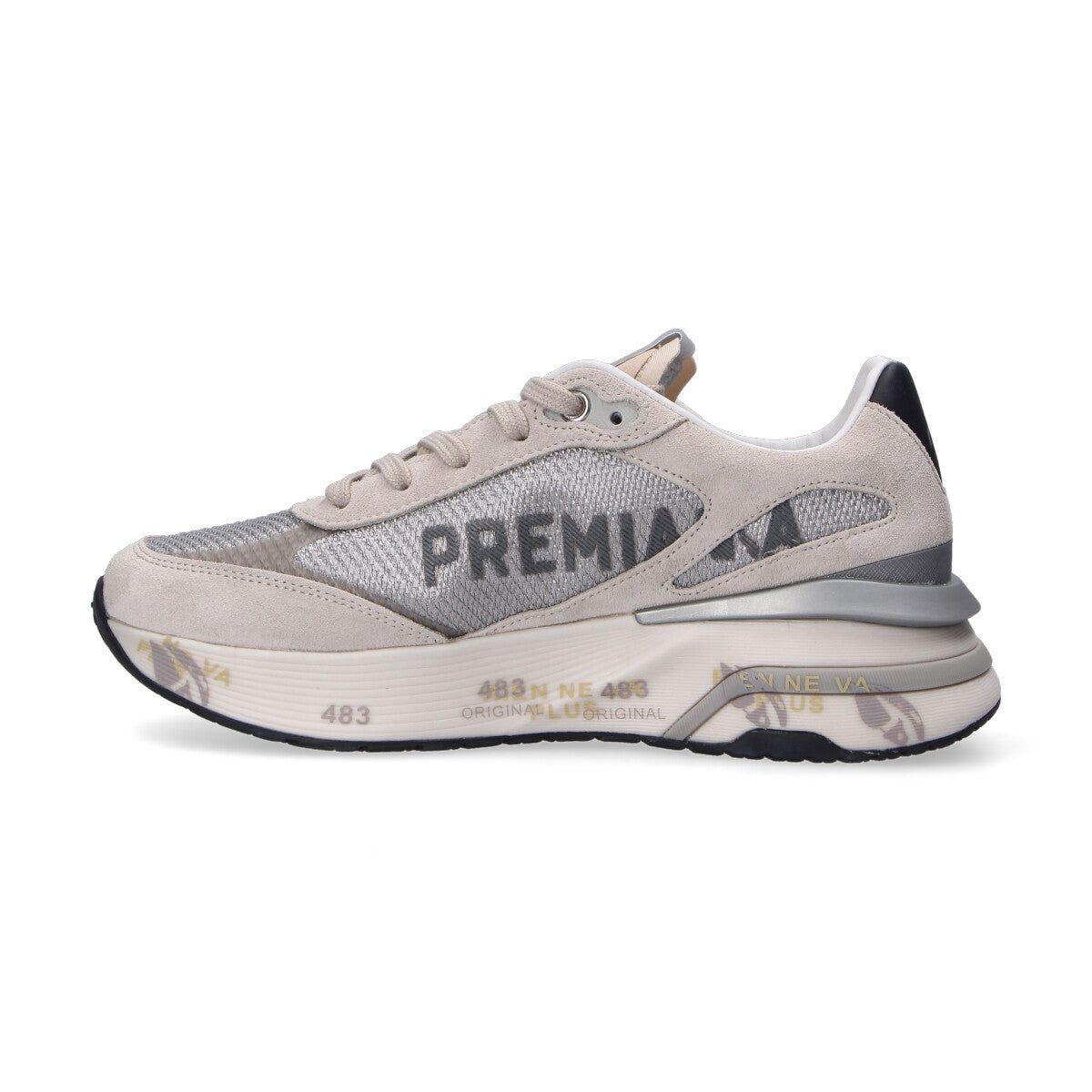 Premiata sneaker modello Moerund grigia gialla