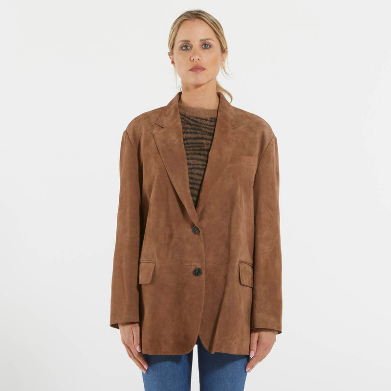 Max Mara giacca over in suede